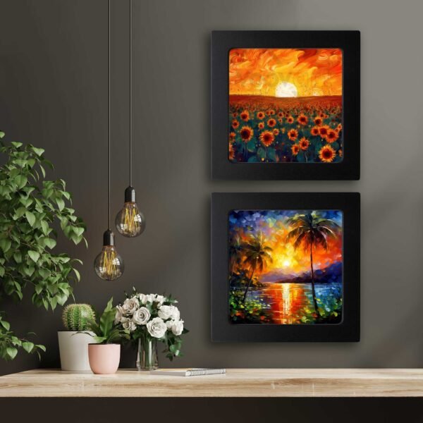 Kompakt Çerçeveli Dekoratif Tablo Seti ( 30x30cm 2 Adet ) - EW1097