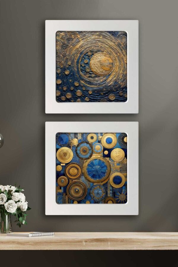 Kompakt Çerçeveli Dekoratif Tablo Seti ( 30x30cm 2 Adet ) - EW1098