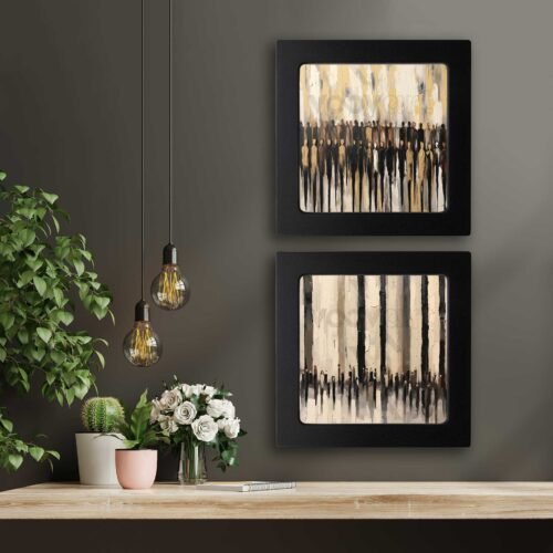 ew1099.jpg Kompakt Çerçeveli Dekoratif Tablo Seti ( 30x30cm 2 Adet ) - EW1099