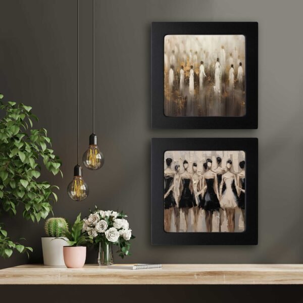 Kompakt Çerçeveli Dekoratif Tablo Seti ( 30x30cm 2 Adet ) - EW1101