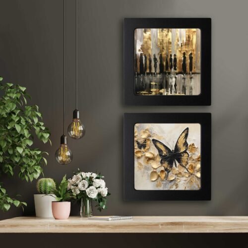 ew1102.jpg Kompakt Çerçeveli Dekoratif Tablo Seti ( 30x30cm 2 Adet ) - EW1102