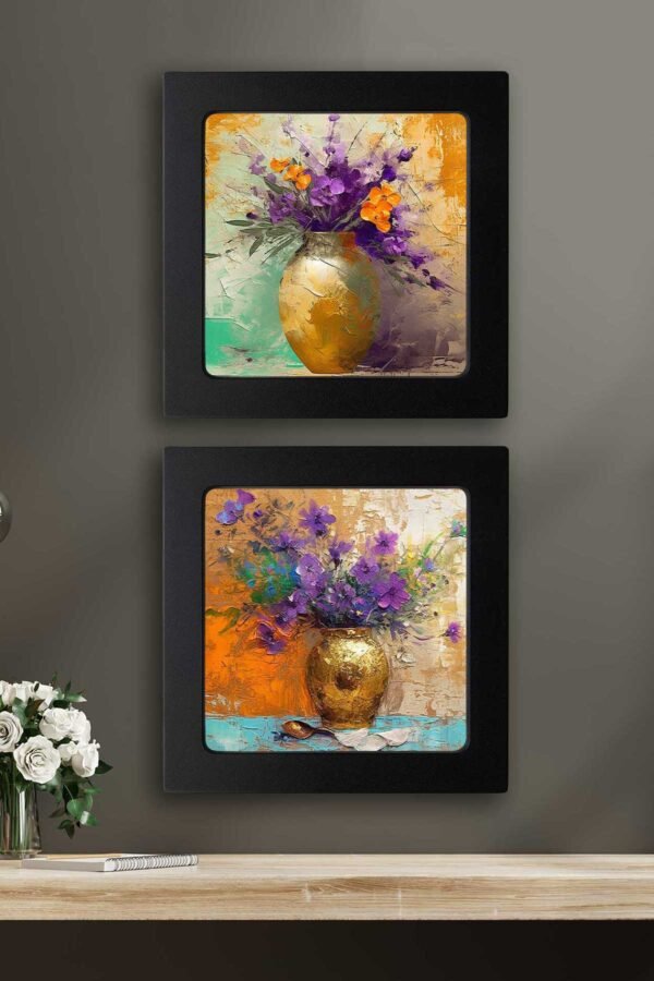 Kompakt Çerçeveli Dekoratif Tablo Seti ( 30x30cm 2 Adet ) - EW1105