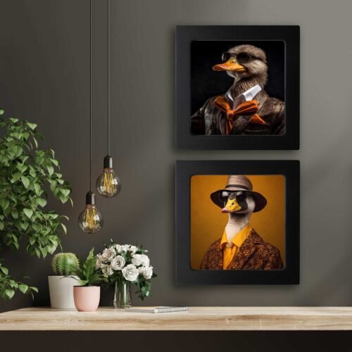 Kompakt Çerçeveli Dekoratif Tablo Seti ( 30x30cm 2 Adet ) - EW1106