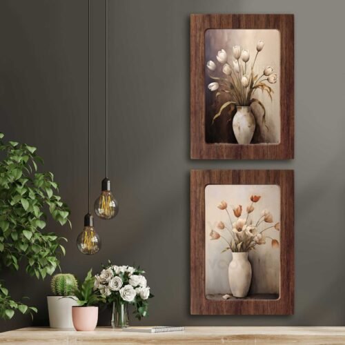 Kompakt Çerçeveli Dekoratif Tablo Seti ( 35x25cm 2 Adet ) - EW1107