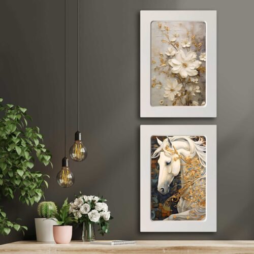 ew1117.jpg Kompakt Çerçeveli Dekoratif Tablo Seti ( 35x25cm 2 Adet ) - EW1117