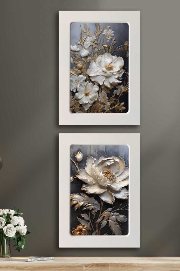 Kompakt Çerçeveli Dekoratif Tablo Seti ( 35x25cm 2 Adet ) - EW1118