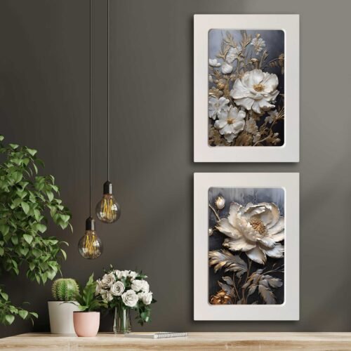 Kompakt Çerçeveli Dekoratif Tablo Seti ( 35x25cm 2 Adet ) - EW1118