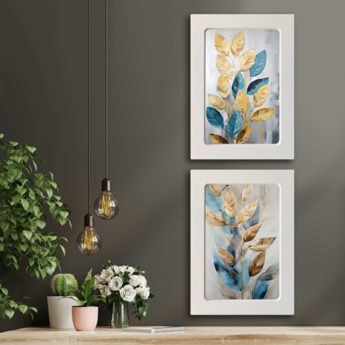 Kompakt Çerçeveli Dekoratif Tablo Seti ( 35x25cm 2 Adet ) - EW1127