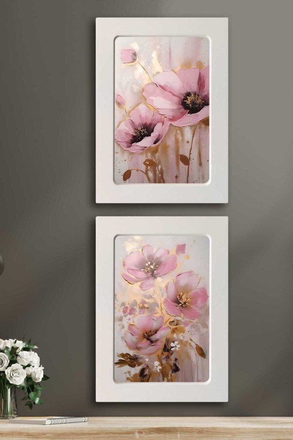 Kompakt Çerçeveli Dekoratif Tablo Seti ( 35x25cm 2 Adet ) - EW1128