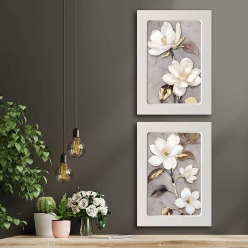 ew1131.jpg Kompakt Çerçeveli Dekoratif Tablo Seti ( 35x25cm 2 Adet ) - EW1131