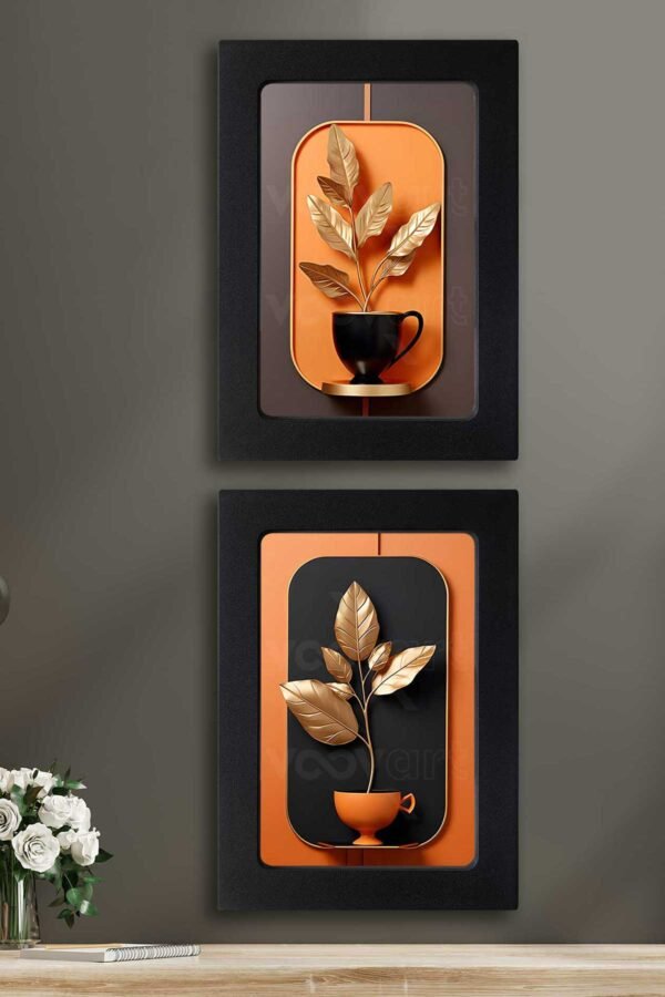 Kompakt Çerçeveli Dekoratif Tablo Seti ( 35x25cm 2 Adet ) - EW1132