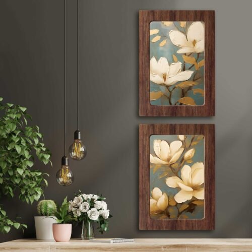 ew1136.jpg Kompakt Çerçeveli Dekoratif Tablo Seti ( 35x25cm 2 Adet ) - EW1136