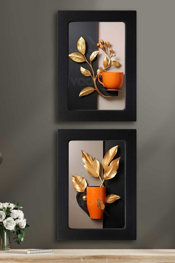 Kompakt Çerçeveli Dekoratif Tablo Seti ( 35x25cm 2 Adet ) - EW1138