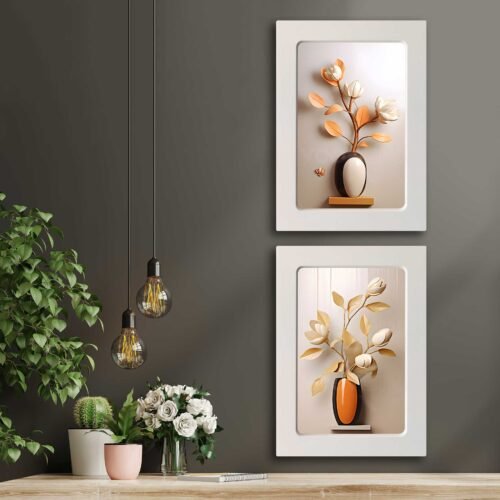 Kompakt Çerçeveli Dekoratif Tablo Seti ( 35x25cm 2 Adet ) - EW1139