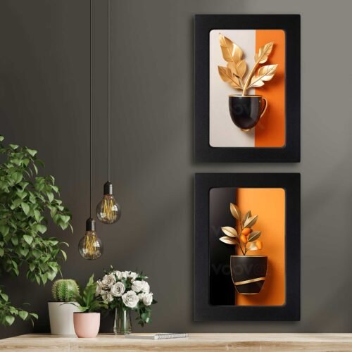 Kompakt Çerçeveli Dekoratif Tablo Seti ( 35x25cm 2 Adet ) - EW1144