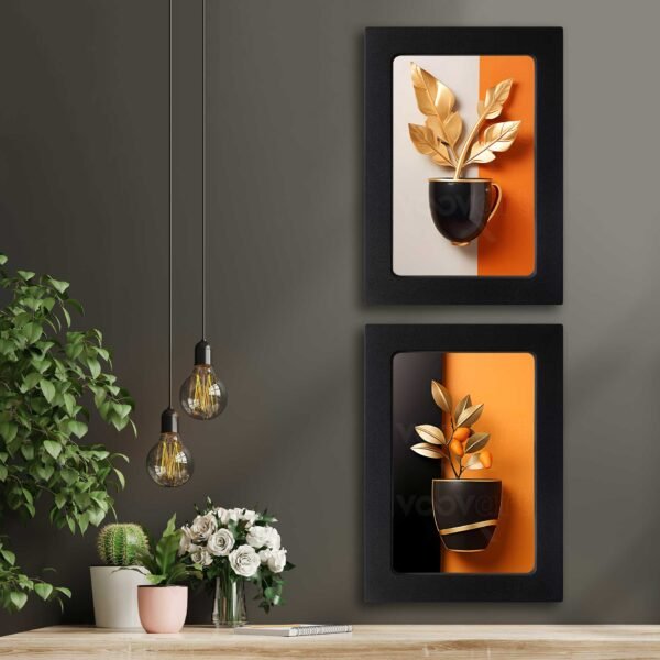 Kompakt Çerçeveli Dekoratif Tablo Seti ( 35x25cm 2 Adet ) - EW1144