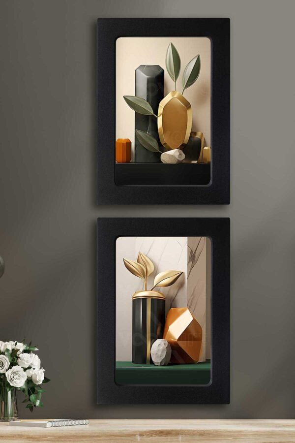 Kompakt Çerçeveli Dekoratif Tablo Seti ( 35x25cm 2 Adet ) - EW1145