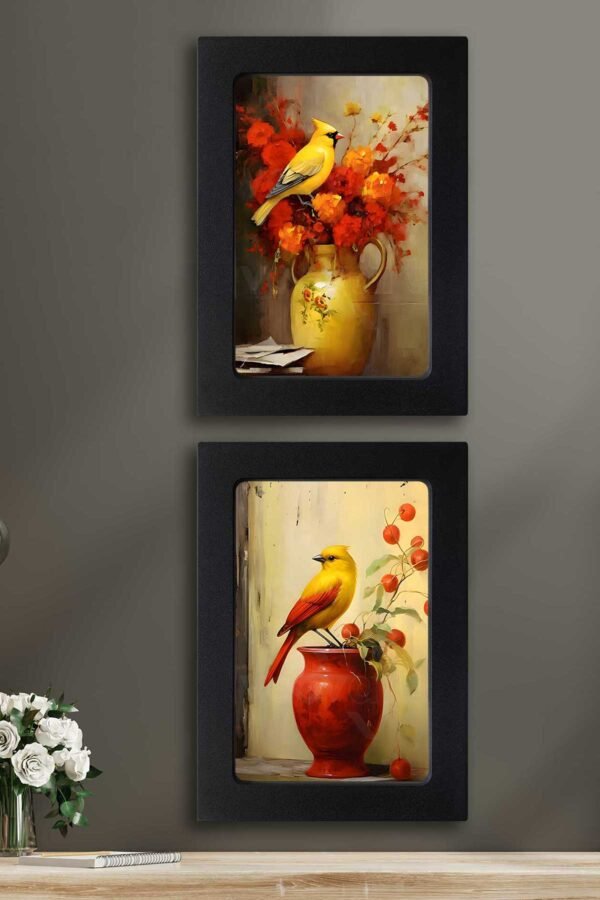 Kompakt Çerçeveli Dekoratif Tablo Seti ( 35x25cm 2 Adet ) - EW1147