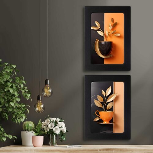 Kompakt Çerçeveli Dekoratif Tablo Seti ( 35x25cm 2 Adet ) - EW1148