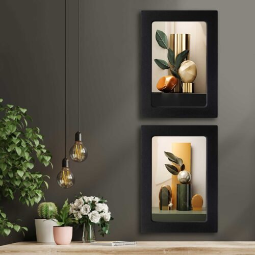 Kompakt Çerçeveli Dekoratif Tablo Seti ( 35x25cm 2 Adet ) - EW1149