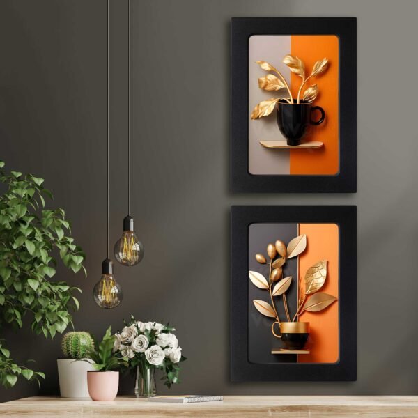 Kompakt Çerçeveli Dekoratif Tablo Seti ( 35x25cm 2 Adet ) - EW1151