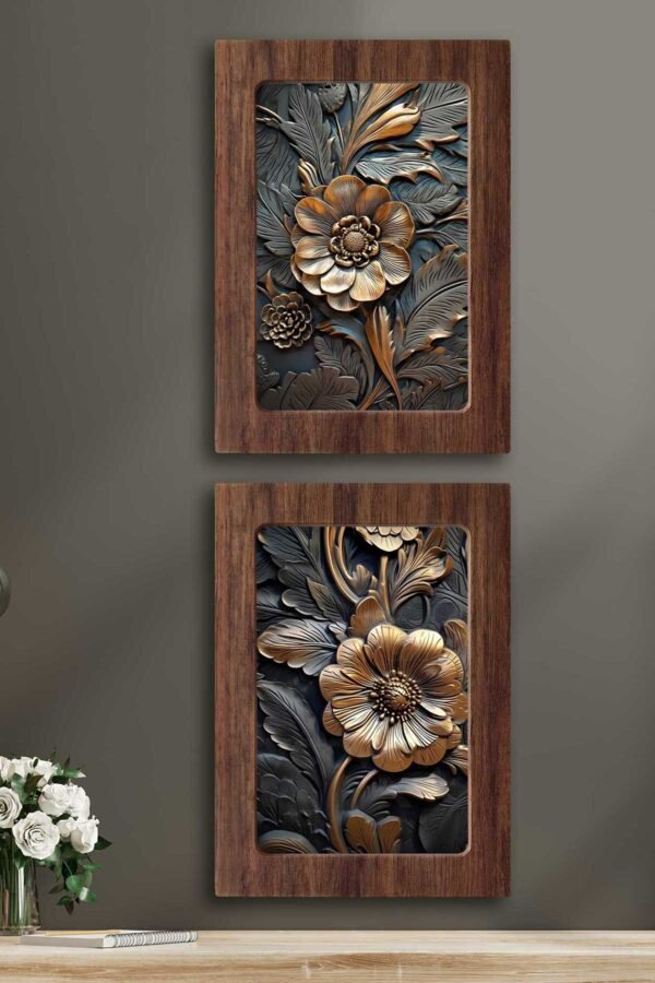 Kompakt Çerçeveli Dekoratif Tablo Seti ( 35x25cm 2 Adet ) - EW1153