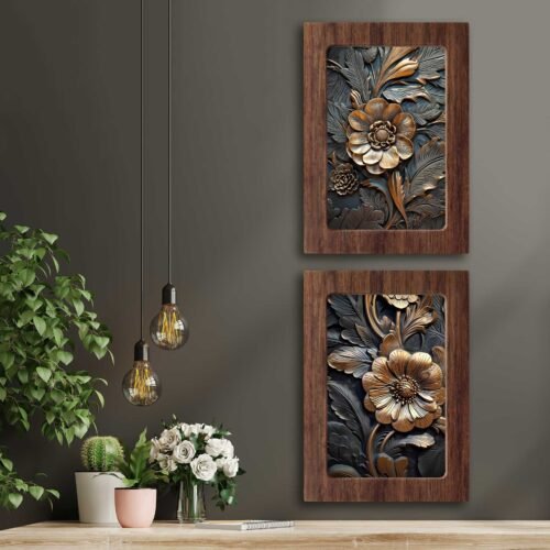 Kompakt Çerçeveli Dekoratif Tablo Seti ( 35x25cm 2 Adet ) - EW1153