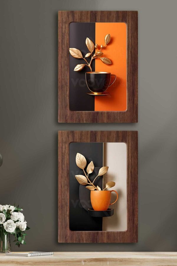 Kompakt Çerçeveli Dekoratif Tablo Seti ( 35x25cm 2 Adet ) - EW1154