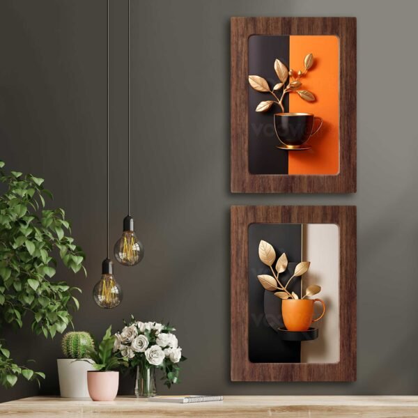 Kompakt Çerçeveli Dekoratif Tablo Seti ( 35x25cm 2 Adet ) - EW1154