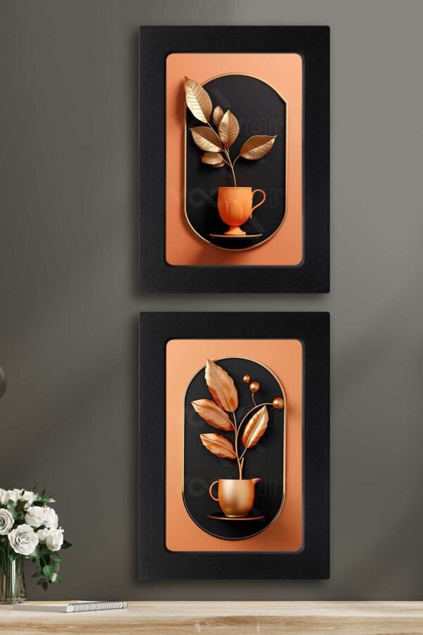 Kompakt Çerçeveli Dekoratif Tablo Seti ( 35x25cm 2 Adet ) - EW1155