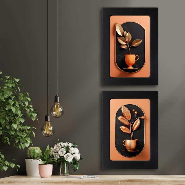 Kompakt Çerçeveli Dekoratif Tablo Seti ( 35x25cm 2 Adet ) - EW1155