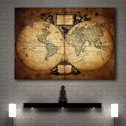 Dünya Haritası Kanvas Tablo - HRT107