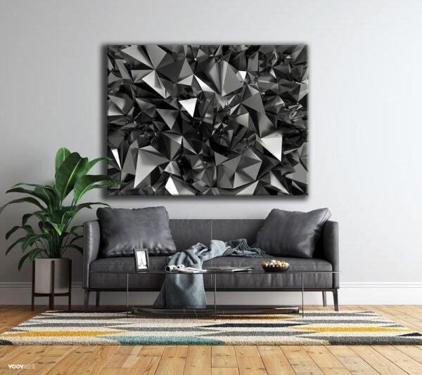 Soyut Yönlü Kristalize Kanvas Tablo - MD131