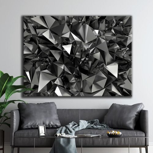 Soyut Yönlü Kristalize Kanvas Tablo - MD131