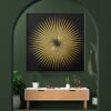 Gold Black Art Soyut Dekoratif Kanvas Tablo - VOOV1026