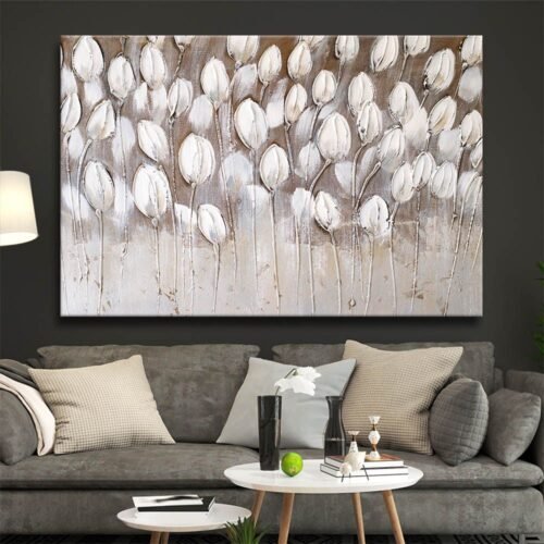 Dekoratif Nostalji Soft Yapraklar Kanvas Tablo - VOOV1154