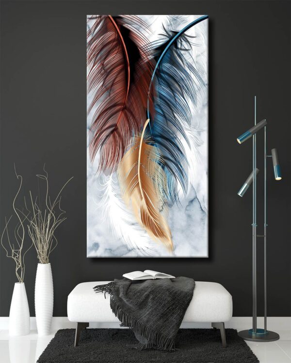 Dekoratif Kuş Tüyleri Kanvas Tablo - VOOV1267