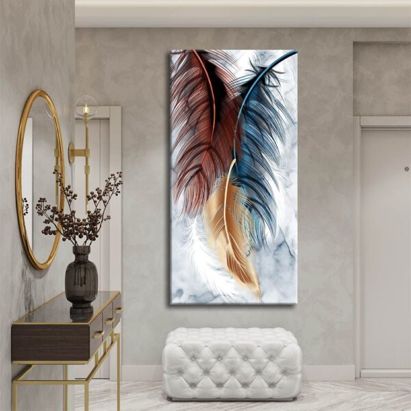 Dekoratif Kuş Tüyleri Kanvas Tablo - VOOV1267