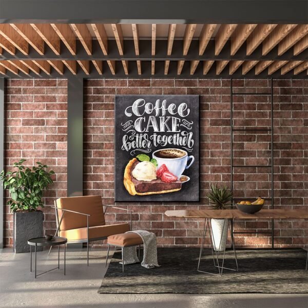 Kahve ve Kek Posteri Dekoratif Kanvas Tablo - VOOV1726
