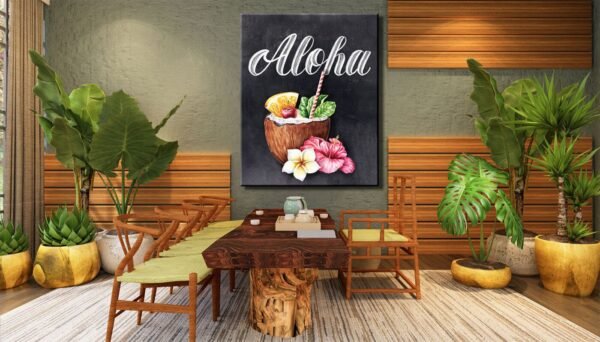 Hindistan Cevizi Kokteyli Posteri Dekoratif Kanvas Tablo - VOOV1728