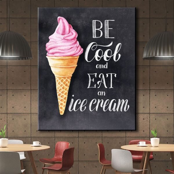 Dondurma Posteri Dekoratif Kanvas Tablo - VOOV1737