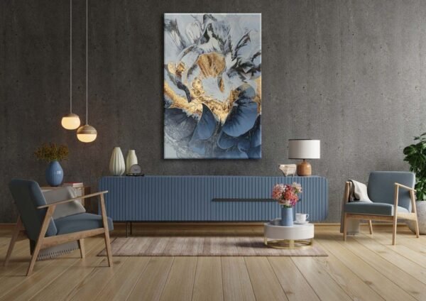 Dekoratif Soyut Çiçek Kanvas Tablo - VOOV1983