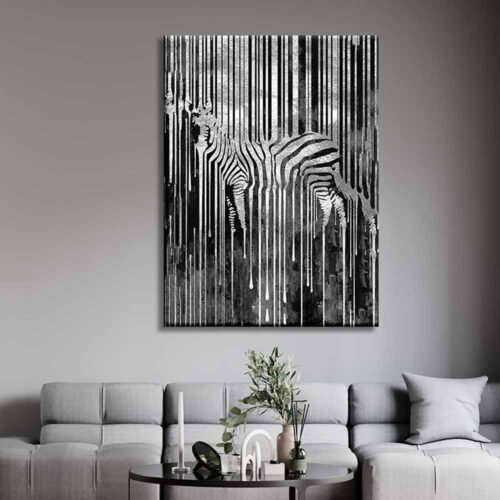 Gümüş Zebra Dekoratif Kanvas Tablo - VOOV2009