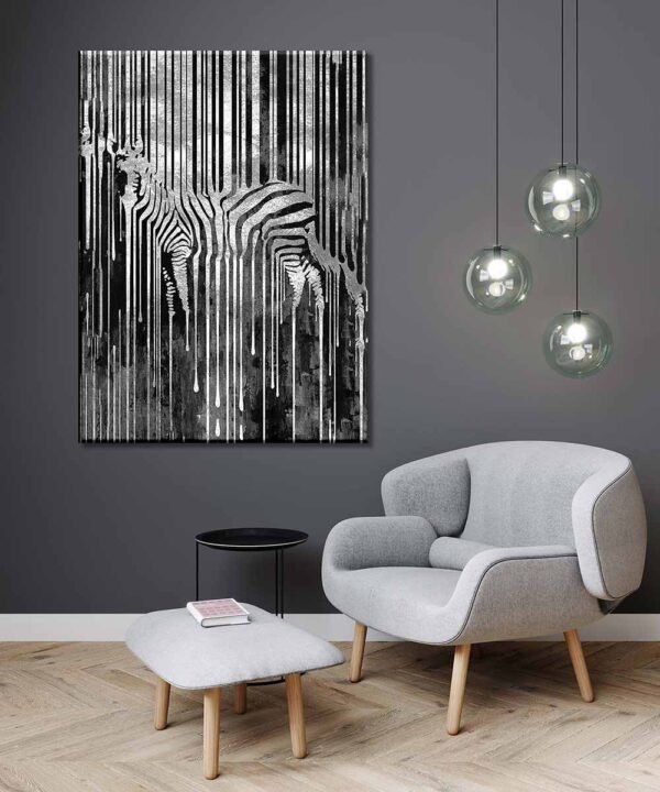 Gümüş Zebra Dekoratif Kanvas Tablo - VOOV2009