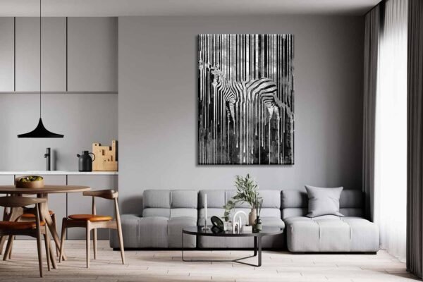 Gümüş Zebra Dekoratif Kanvas Tablo - VOOV2009