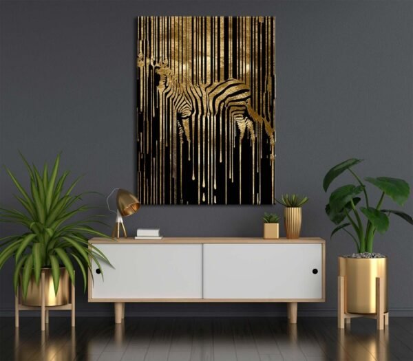 Altın Zebra Dekoratif Kanvas Tablo - VOOV2011