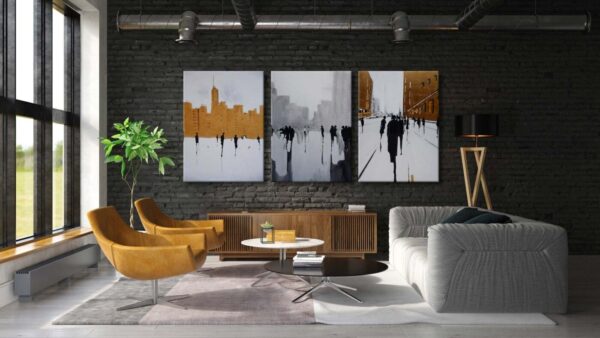 voov2024.jpg Modern Art Silüetler 3'lü Set Dekoratif Kanvas Tablo - VOOV2024