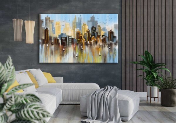 Metropol Silüet Dekoratif Kanvas Tablo - VOOV2040