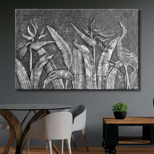 Gümüş Cennet Bahçesi Dekoratif Kanvas Tablo - VOOV2066