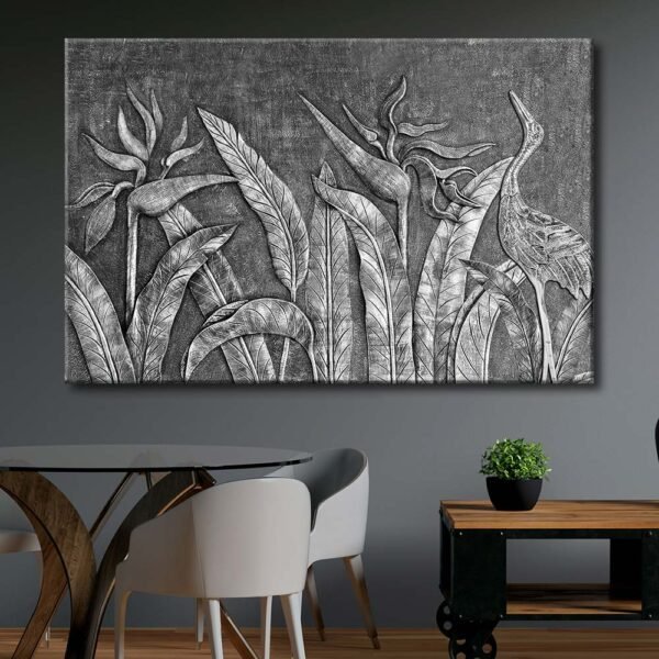 Gümüş Cennet Bahçesi Dekoratif Kanvas Tablo - VOOV2066